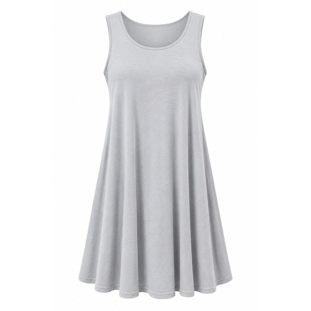Azules Women's Light Gray Sleeveless Swing Dress Size XL Made in USA